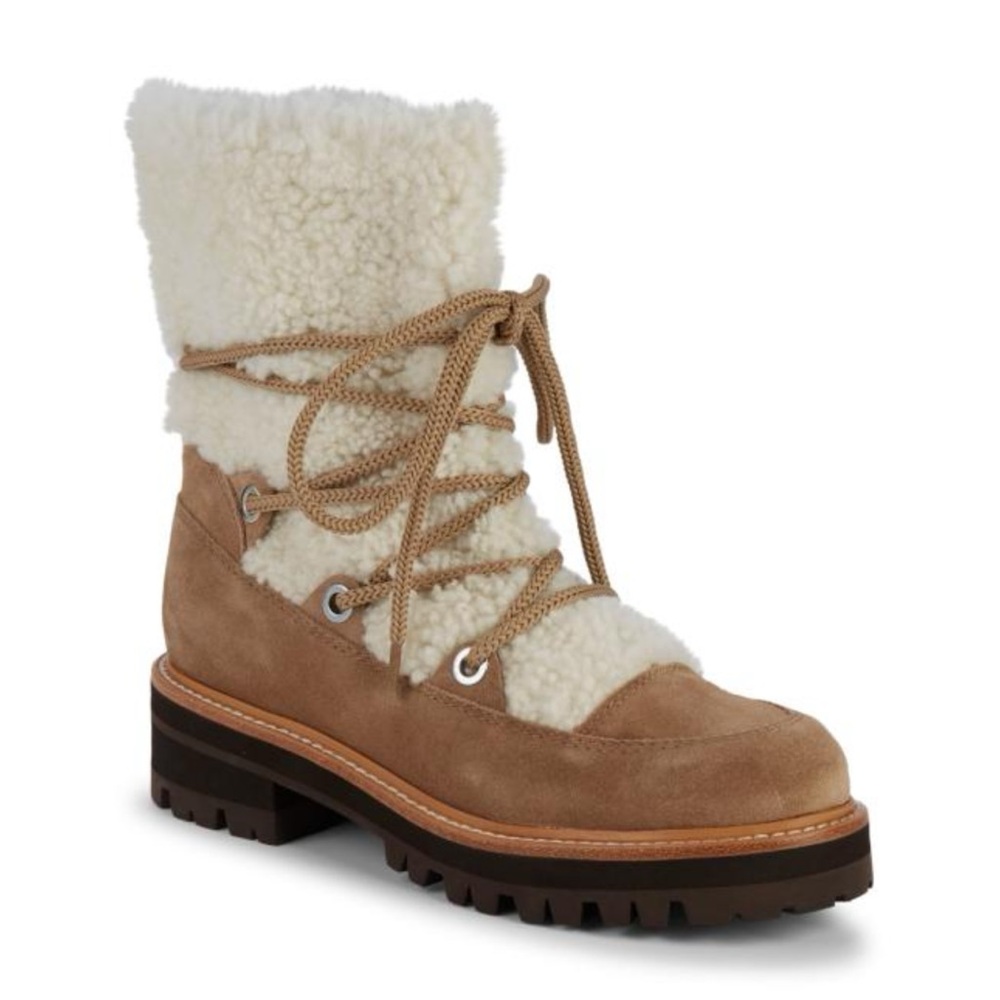 Marc Fisher LTD Isha Genuine Shearling Hiking Boot Color Tabacco NIB Nordstrom